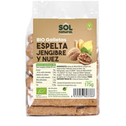Galletas de Espelta Jengibre y Nueces Bio 175 gr | Sol Natural - Dietetica Ferrer