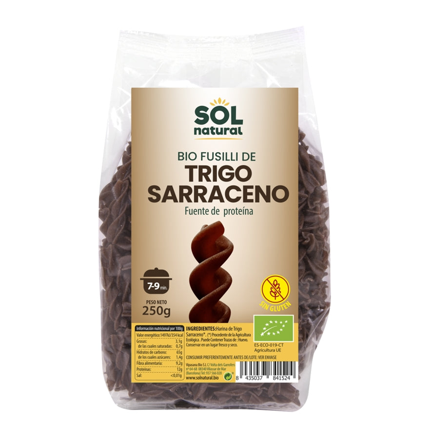 Fusilli de Trigo Sarraceno Bio 250 gr | Sol Natural - Dietetica Ferrer
