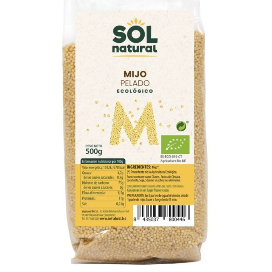 Mijo Pelado Bio 500 gr | Sol Natural - Dietetica Ferrer