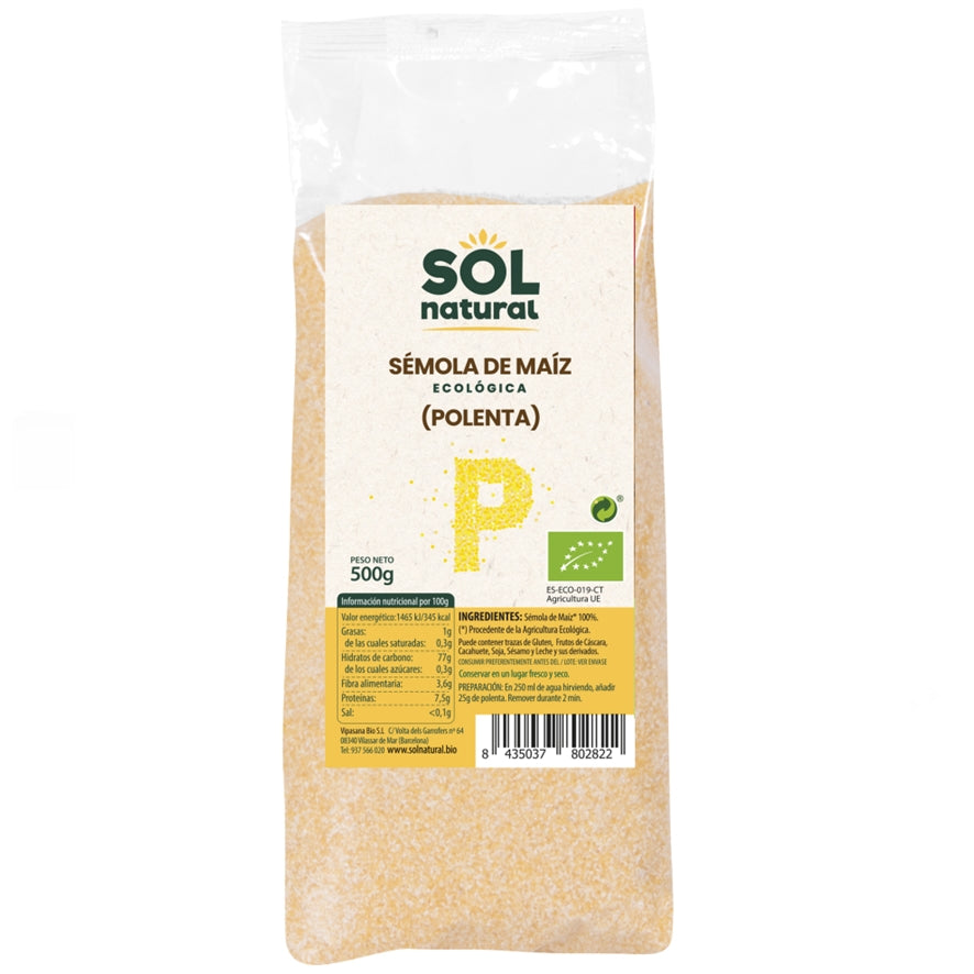 Semola de Maiz Polenta Bio 500 gr | Sol Natural - Dietetica Ferrer