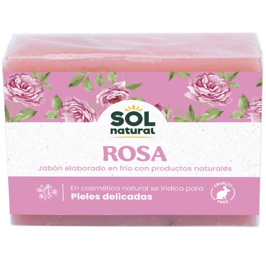 Jabon Natural de Petalos de Rosa 100 gr | Sol Natural - Dietetica Ferrer