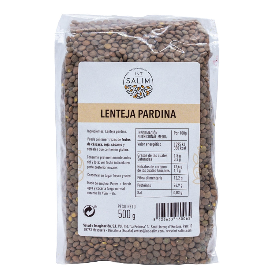 Lenteja Pardina 500 gr | Int Salim - Dietetica Ferrer