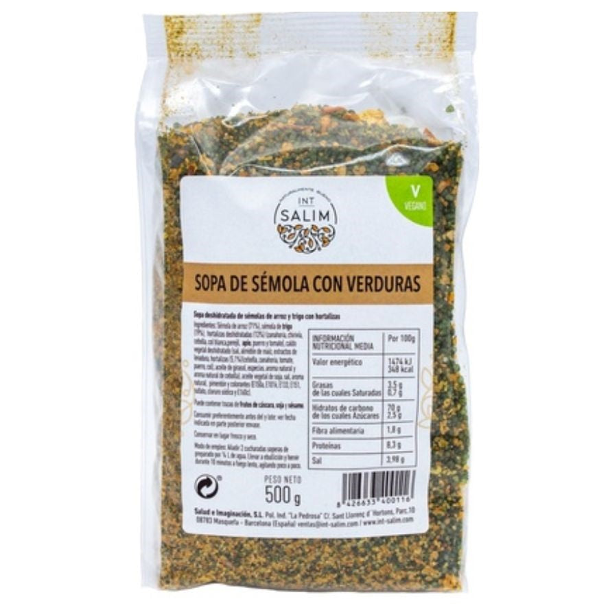 Sopa Semola de Verduras 500 gr | Int Salim - Dietetica Ferrer