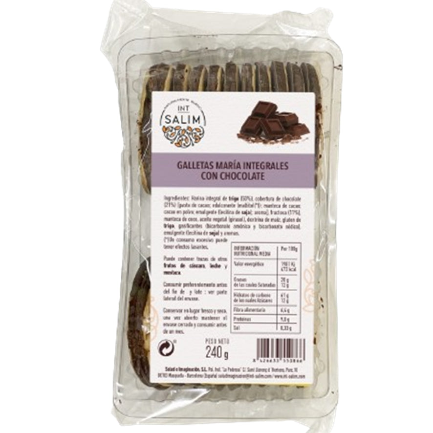 Bolachas Maria Integrais com Chocolate 240 gr | Int Salim