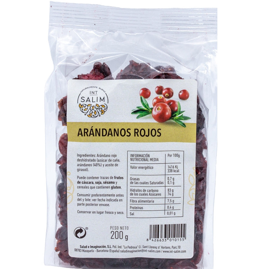 Arandanos Rojos Mitades 200 gr | Int Salim - Dietetica Ferrer