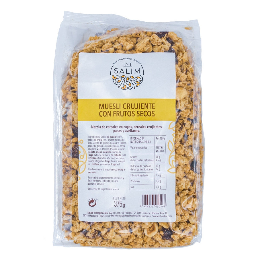 Muesli Crujiente con Frutos Secos 375 gr | Int Salim