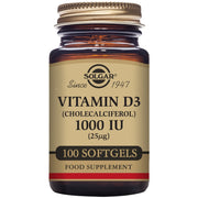Vitamina D3 1000 Ui 25 µg 100 Capsulas | Solgar - Dietetica Ferrer