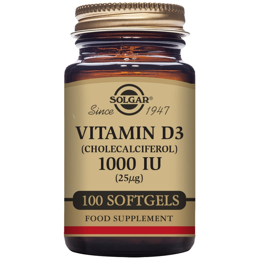 Vitamina D3 1000 Ui 25 µg 100 Capsulas | Solgar - Dietetica Ferrer