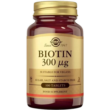 Biotin 300 µg 100 Comprimidos | Solgar - Dietetica Ferrer