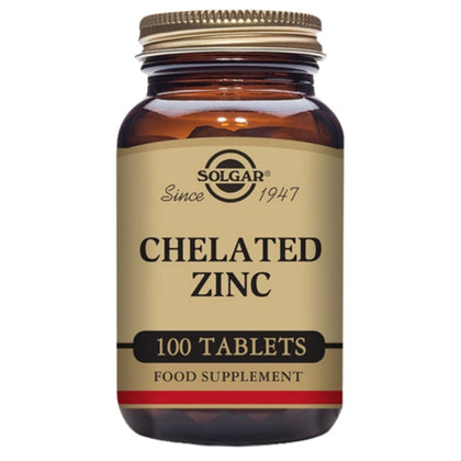 Chelated Zinc 100 Comprimidos | Solgar - Dietetica Ferrer