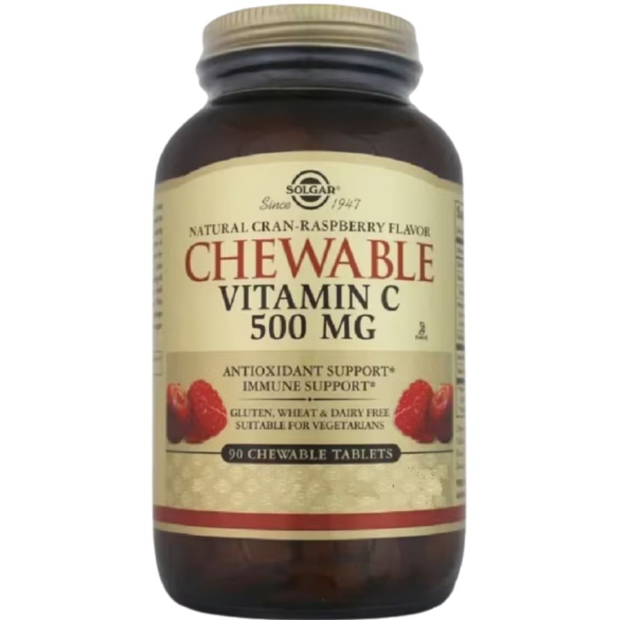 Chewable Vitamin C 500 Mg Sabor Frambuesa 90 Comprimidos | Solgar - Dietetica Ferrer
