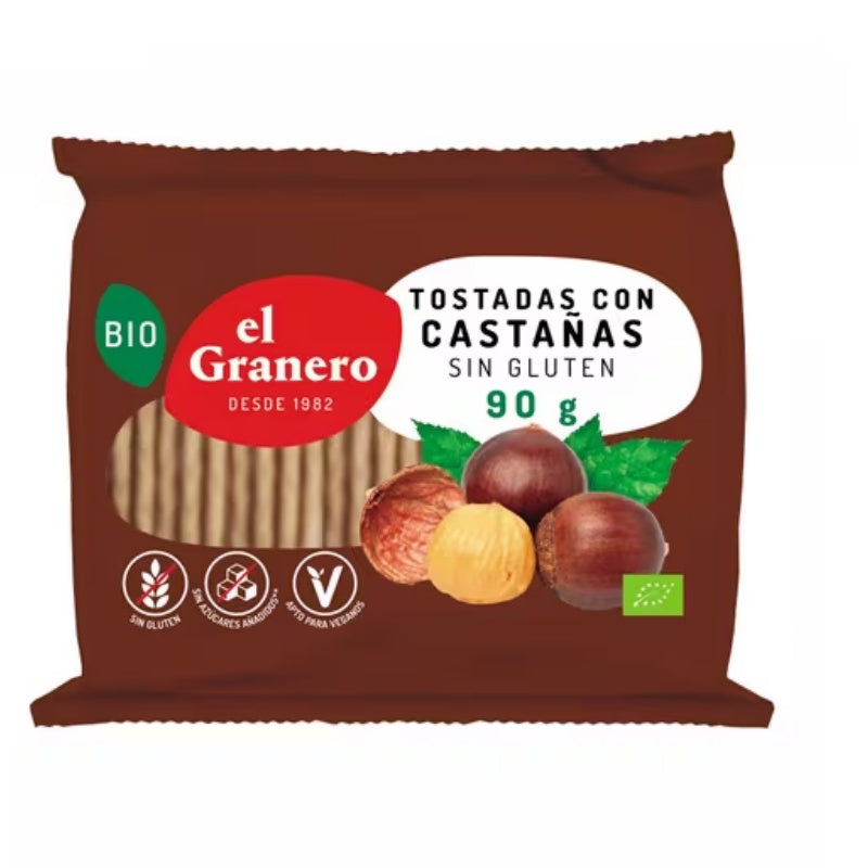 Tostadas de Castaña Bio 90 gr | El Granero Integral - Dietetica Ferrer