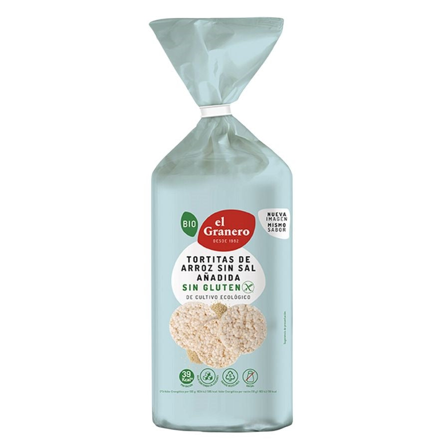 Tortitas de Arroz Integral Sin Sal Añadida Bio 115 gr | El Granero Integral