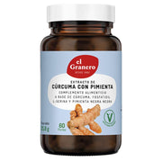 Extracto de Curcuma Pimienta 60 Capsulas | El Granero Integral - Dietetica Ferrer