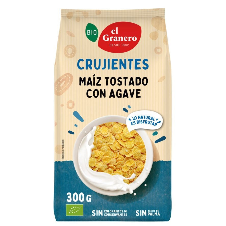Copos de Maiz Tostado Con Agave Bio 300 gr | El Granero Integral