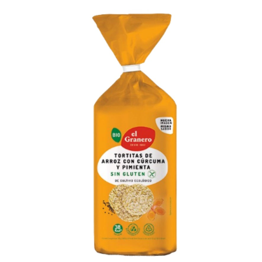 Tortitas de Arroz con Curcuma y Pimienta Bio 115 gr | El Granero Integral