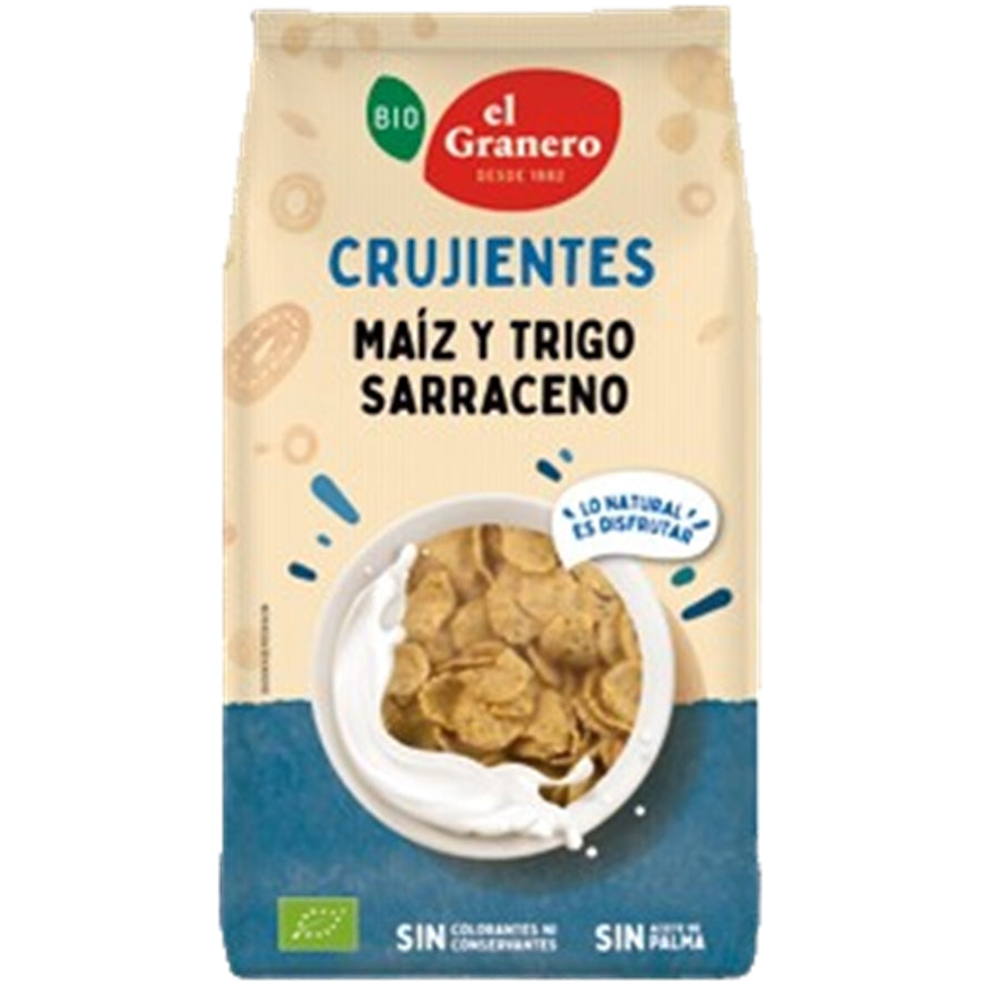 Copos Crujientes De Maiz y Trigo Sarraceno 350 gr | El Granero Integral