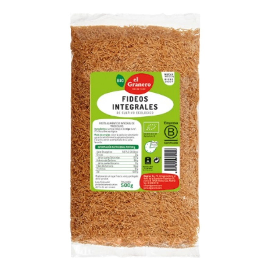 Fideos Integrales Bio 500 gr | El Granero Integral