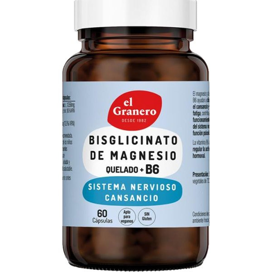Bisglicinato De Magnesio Con B6 60 Cápsulas | El Granero Integral