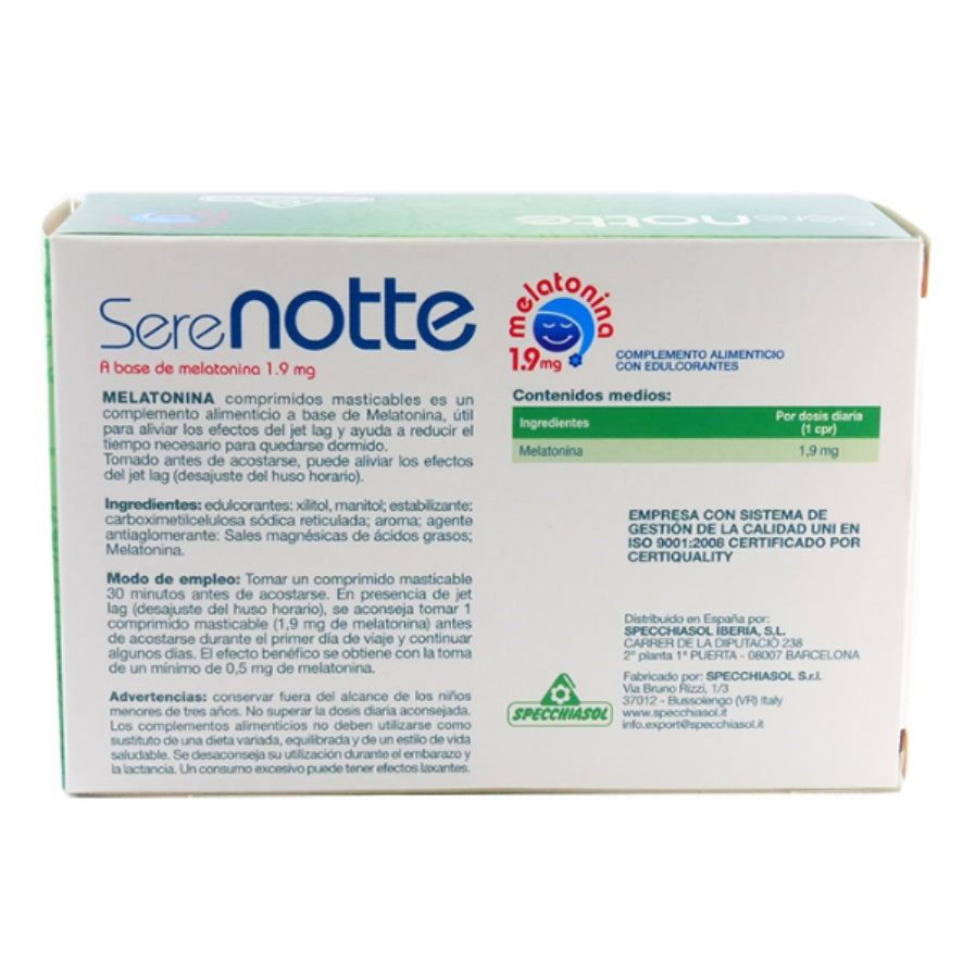 Serenotte Melatonina 1,9 Mg 60 Comprimidos | Specchiasol - Dietetica Ferrer