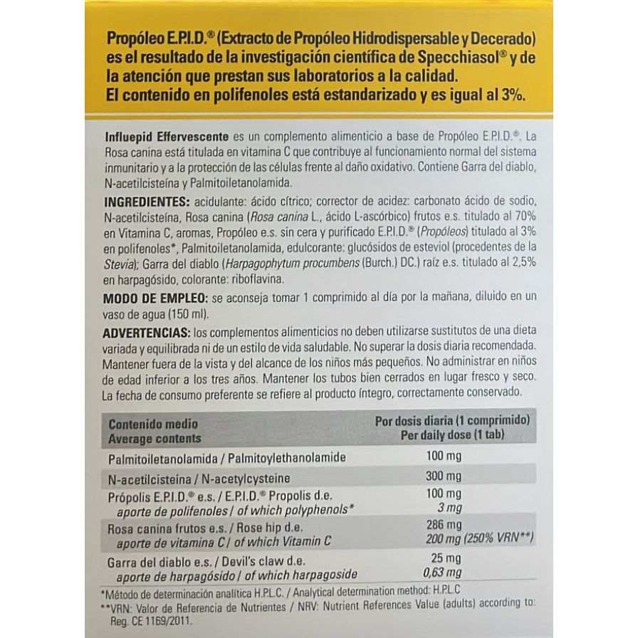 Propoli Epid Influepid Effervescente 20 Comprimidos | Specchiasol - Dietetica Ferrer