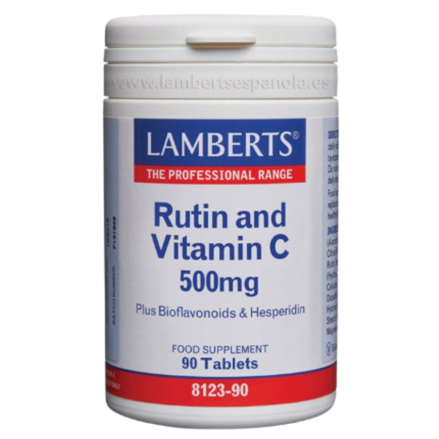 Rutina y Vitamina C 500 mg + Bioflavonoides 90 Tabletas | Lamberts - Dietetica Ferrer