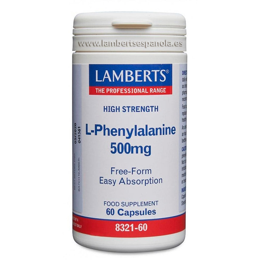 L Fenilalanina 500 mg 60 Capsulas | Lamberts - Dietetica Ferrer