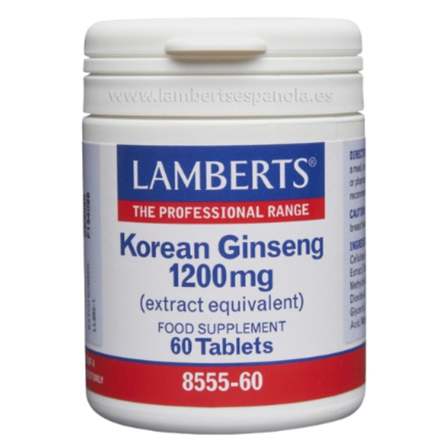 Ginseng Koreano 1200mg 60 Capsulas | Lamberts - Dietetica Ferrer