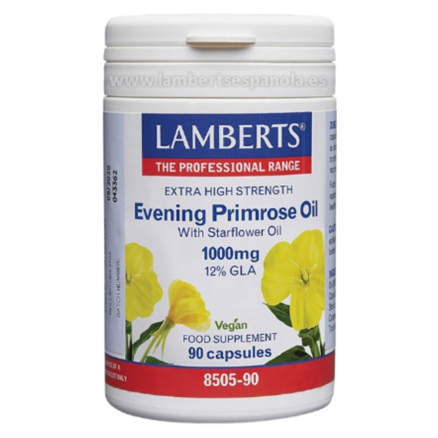 Aceite de Primula Extra Alta Potencia con Borraja 1000mg 90 Capsulas | Lamberts - Dietetica Ferrer