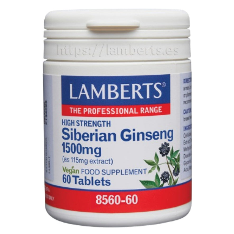 Ginseng Siberiano 1500mg 60 Comprimidos | Lamberts - Dietetica Ferrer