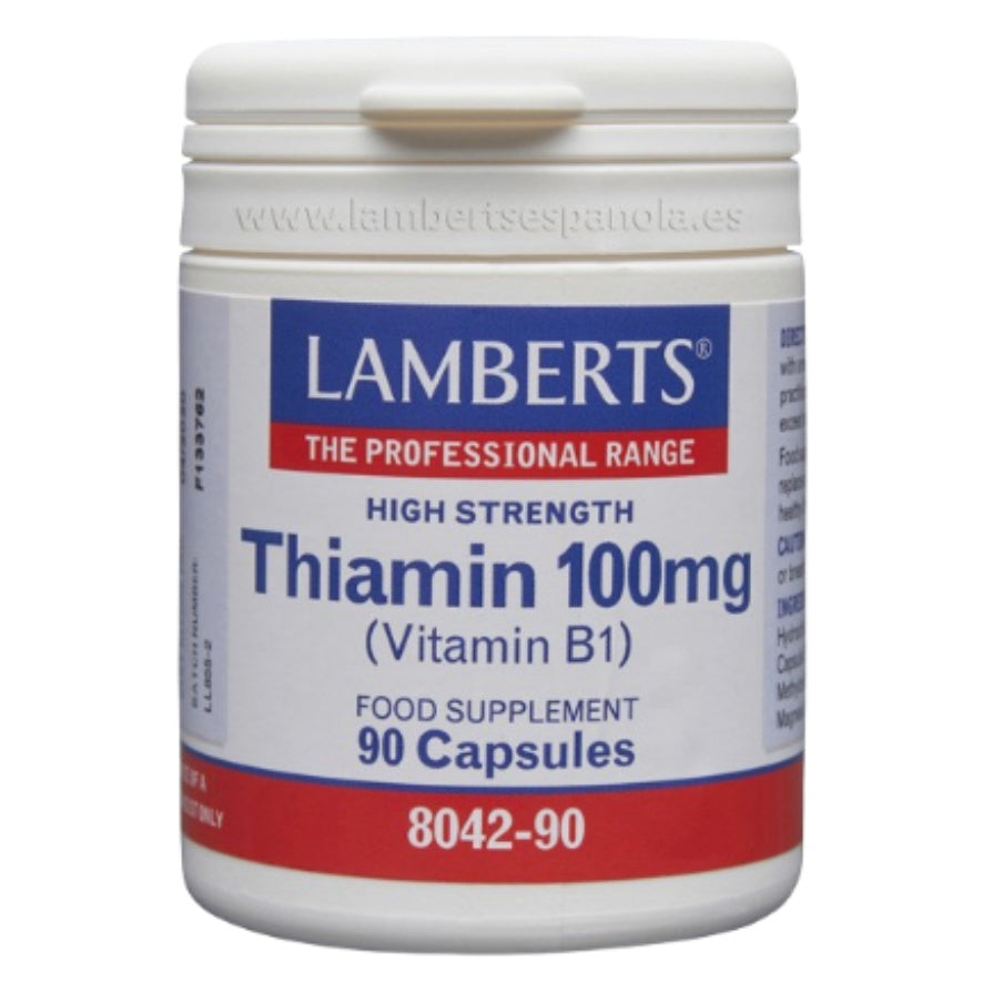 Tiamina 100 mg (Vitamina B1) 90 Cápsulas | lamberts