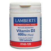 Vitamina D3 400 UI (10 µg) 120 Tabletas | Lamberts - Dietetica Ferrer