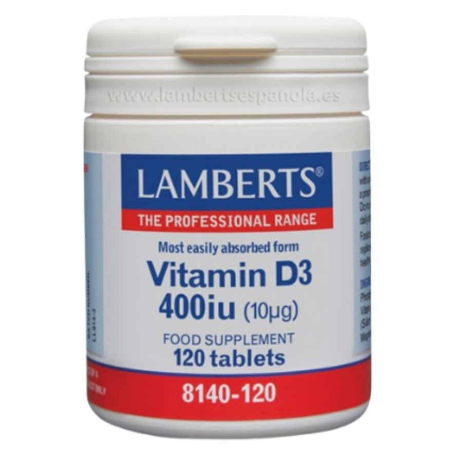 Vitamina D3 400 UI (10 µg) 120 Tabletas | Lamberts - Dietetica Ferrer