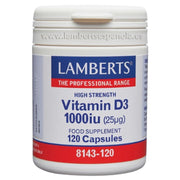 Vitamina D3 1000 UI (25 µg) 120 Capsulas | Lamberts - Dietetica Ferrer