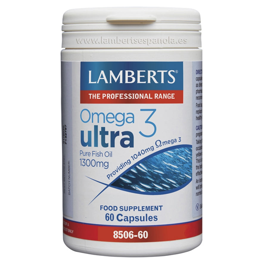 Omega 3 Ultra Aceite de Pescado Puro 1300mg 60 Capsulas | Lamberts - Dietetica Ferrer