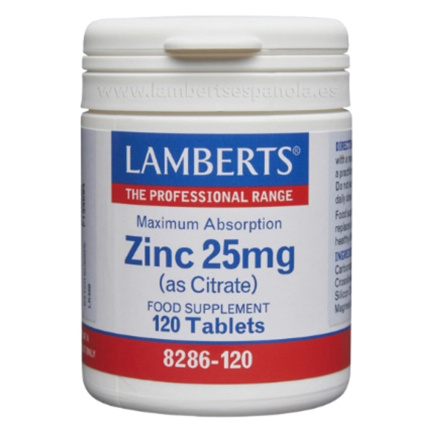 Zinc 25 mg 120 Tabletas | Lamberts - Dietetica Ferrer