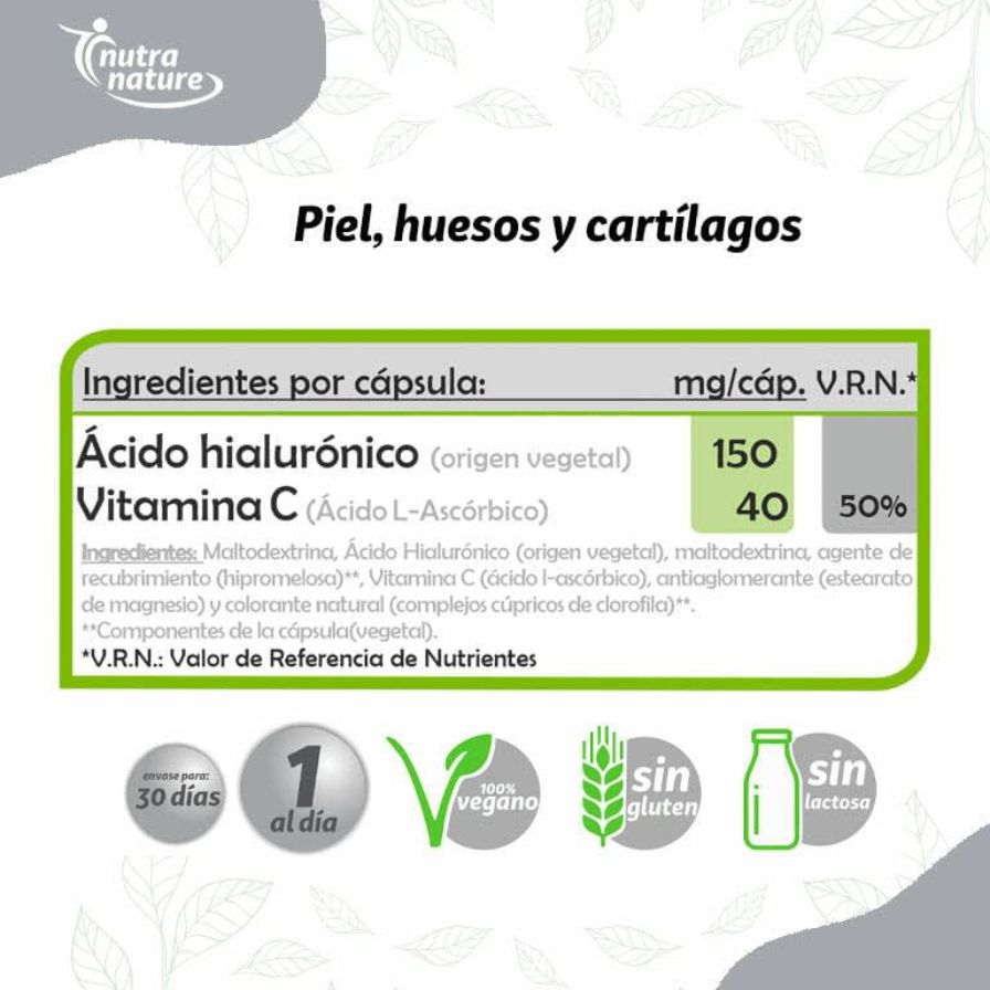 Ácido Hialurónico 30 cápsulas | Pinisan - Dietetica Ferrer