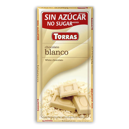 Chocolate Blanco Sin Azucar 75 gr | Torras - Dietetica Ferrer