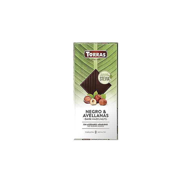 Chocolate Negro con Avellanas con Stevia 125 gr | Torras - Dietetica Ferrer