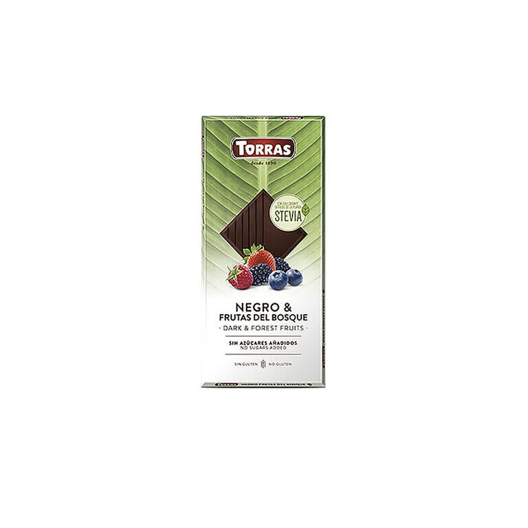 Chocolate Negro Con Frutos Del Bosque Con Stevia 125 gr | Torras - Dietetica Ferrer