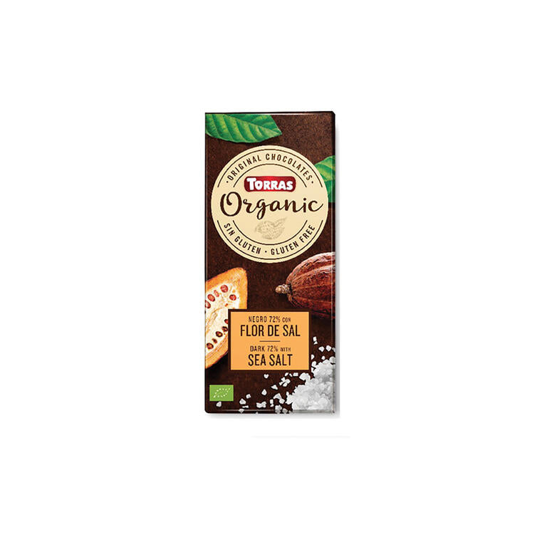 Chocolate Negro 70% Cacao con Flor de Sal Bio 100 gr | Torras - Dietetica Ferrer