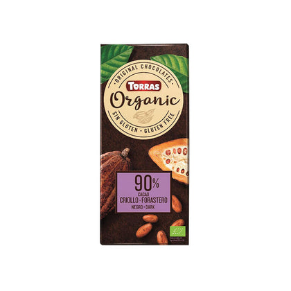 Chocolate Negro 90% Cacao Criollo Bio 100 gr | Torras - Dietetica Ferrer