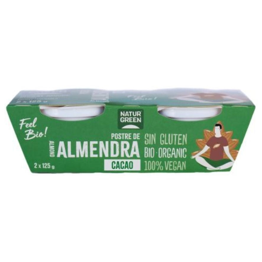 Postre de Almendras Chocolate Bio 2 x 125 gr | Naturgreen - Dietetica Ferrer