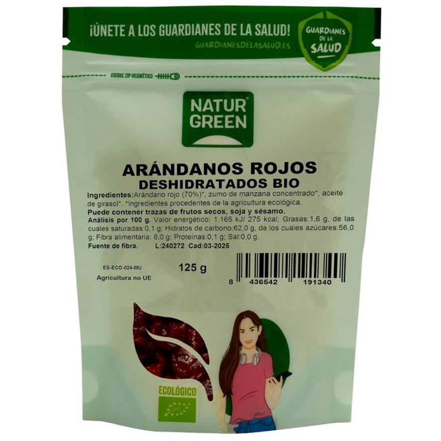 Arandanos Rojos Deshidratados Bio 125 gr | Naturgreen - Dietetica Ferrer