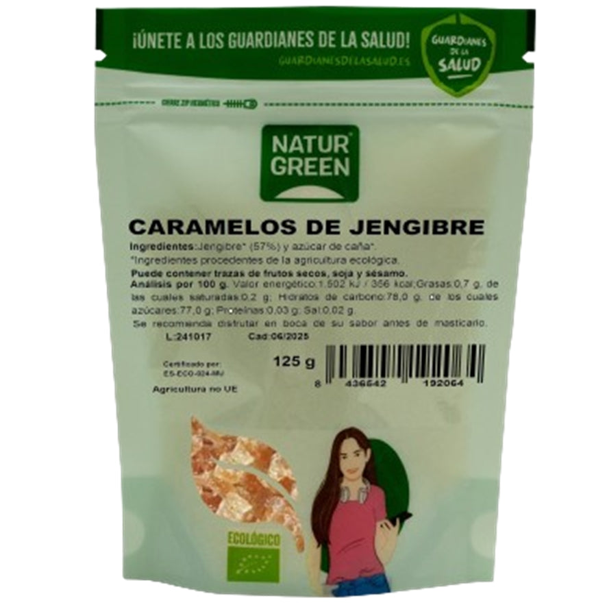 Caramelos de Jengibre Bio 125 gr | Naturgreen - Dietetica Ferrer