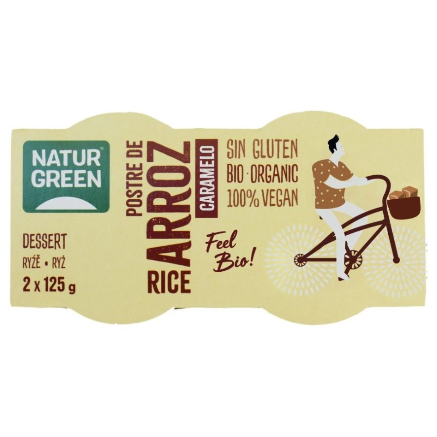 Postre de Arroz Caramelo Bio 2 x 125 gr | Naturgreen - Dietetica Ferrer