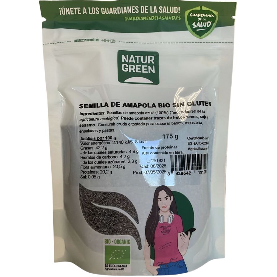 Semillas de Amapola Bio 175 gr | Naturgreen - Dietetica Ferrer