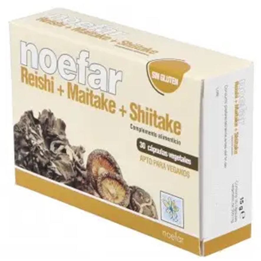 Reishi Maitake y Shitake 30 Capsulas | Noefar