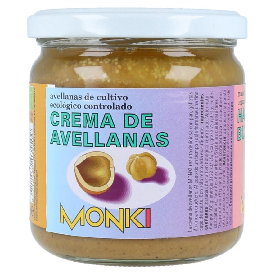 Crema de Avellanas sin sal Bio 330 gr | Monki - Dietetica Ferrer