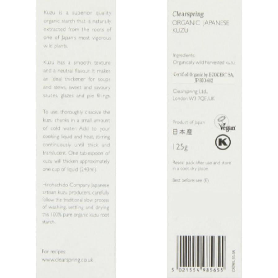 Kuzu Bio 125 Grs | Clearspring - Dietetica Ferrer